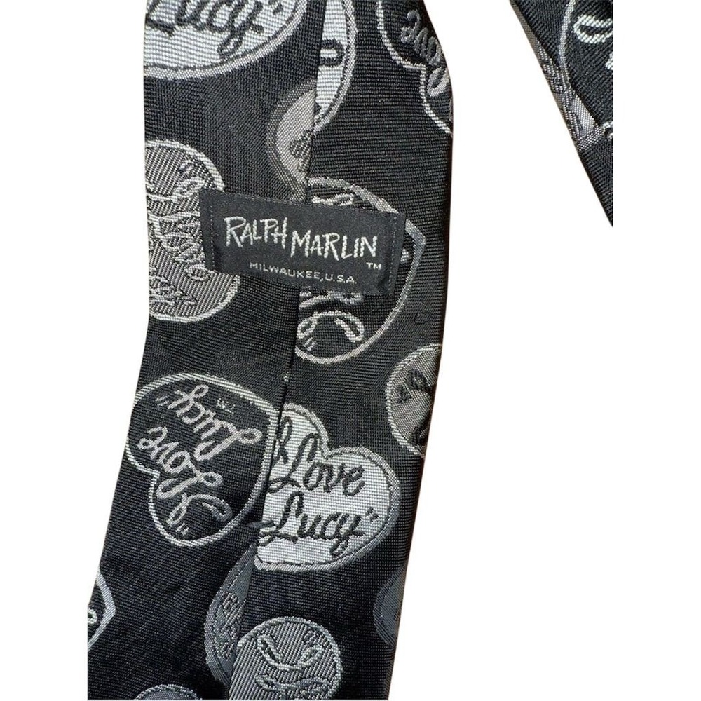 I Love Lucy Necktie‎ Black Geometric TV Show Nostalgia Unisex Tie Careercore - Picture 4 of 6